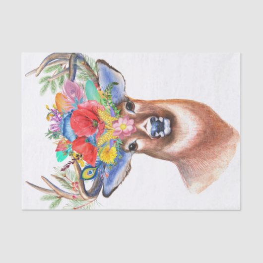 Papier Mousseline Beau Cerf (Recto)