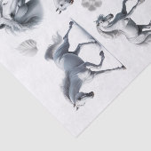 Papier Mousseline Beau Cheval Blanc Coupes Fussy Art (Détail)