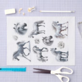 Papier Mousseline Beau Cheval Blanc Coupes Fussy Art (Artisanat)