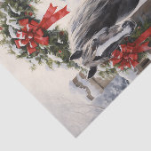 Papier Mousseline Beau Cheval gris avec Garland d'hiver Noël (Détail)