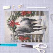 Papier Mousseline Beau Cheval gris avec Garland d'hiver Noël (Artisanat)