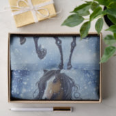 Papier Mousseline Beau Cheval Whimsical dans l'hiver neige (Cadeau)