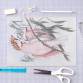 Papier Mousseline Beau cockatoo d'oiseaux cacatua rose pâle (Artisanat)
