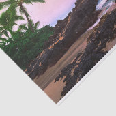 Papier Mousseline Beau coucher du soleil tropical de plage d'île (Détail)