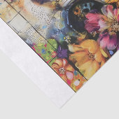 Papier Mousseline Beau crâne de fleurs4 (Détail)