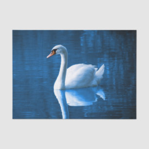 Papier Mousseline Beau cygne blanc dans l'eau