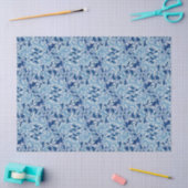 Papier Mousseline Beau Damassé Bleu (Artisanat)