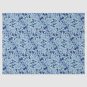 Papier Mousseline Beau Damassé Bleu (Recto)