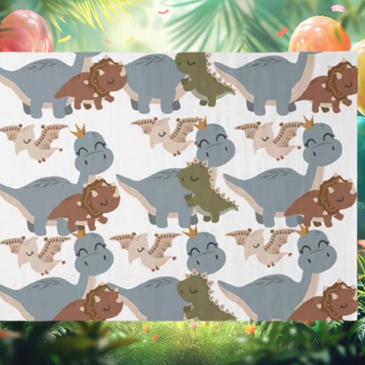 Papier Mousseline Beau Dinosaures Boho