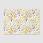 Papier Mousseline Beau fleur sauvage de printemps jaune (Recto)