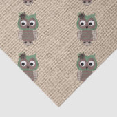Papier Mousseline Beau hibou fait sur commande rustique coloré (Détail)
