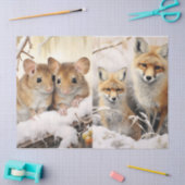 Papier Mousseline Beau Hiver Mice & Renard Découpage Papier Tissu (Artisanat)
