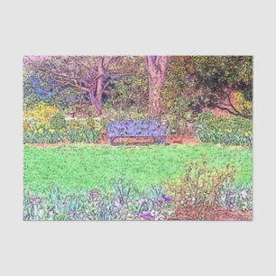 Papier Mousseline Beau jardin de printemps