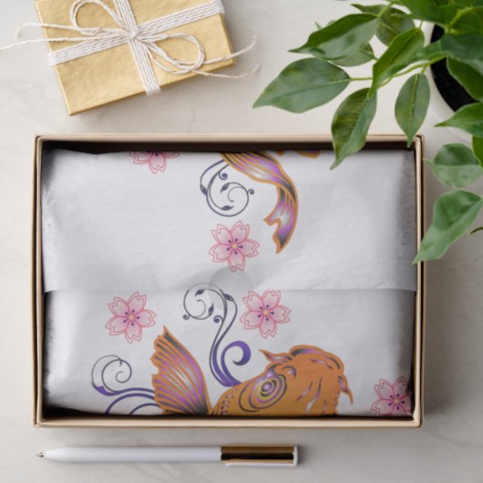 Papier Mousseline Beau Koi (Cadeau)