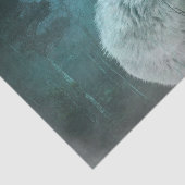 Papier Mousseline Beau loup gris dans une forêt foncée (Détail)