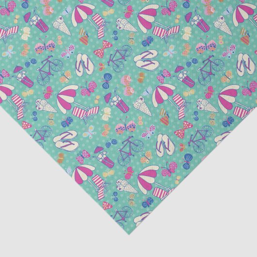 Papier Mousseline Beau Motif aux éléments d'été (Détail)