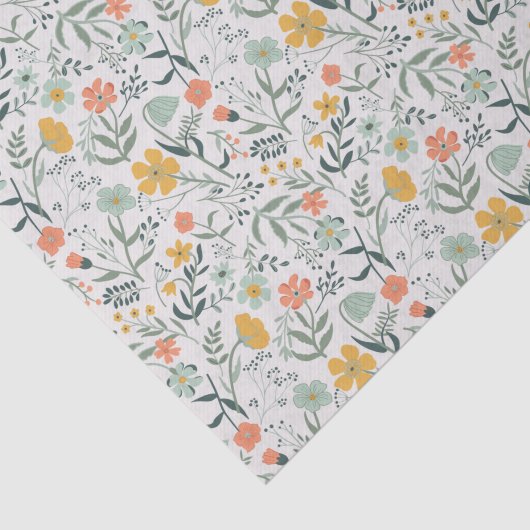 Papier Mousseline Beau motif botanique floral (Détail)