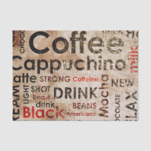 Papier Mousseline Beau motif de Cappucino de café express de café