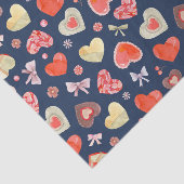 Papier Mousseline Beau Motif de Coeurs (Détail)