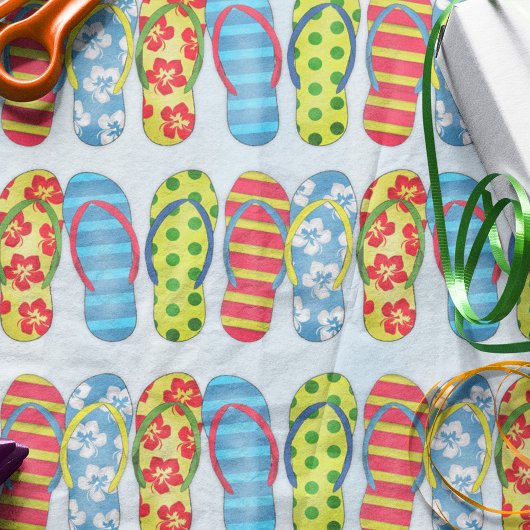 Papier Mousseline Beau Motif Été Simple Chic Flip Flops