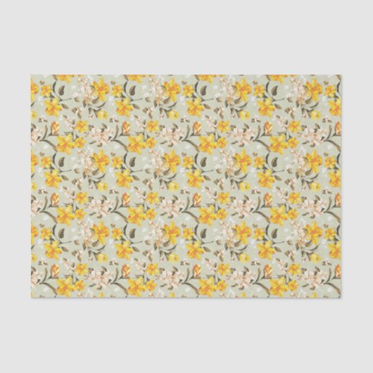 Papier Mousseline Beau motif floral lumineux élégant (Recto)