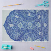 Papier Mousseline Beau motif marocain bleu et blanc (Artisanat)