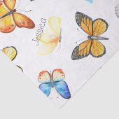Papier Mousseline Beau Motif papillon avec nom Découpage (Détail)