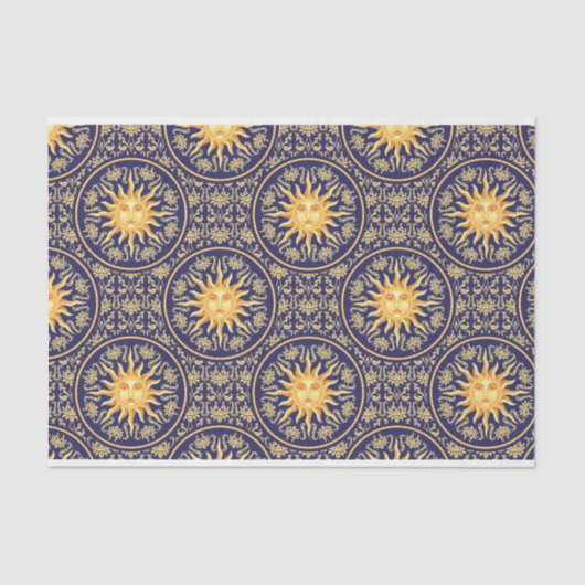 Papier Mousseline Beau Motif solaire céleste Vintage (Recto)