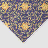 Papier Mousseline Beau Motif solaire céleste Vintage (Détail)