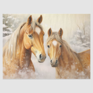 Papier Mousseline Beau Palominos d'hiver Découpage Papier de tissus