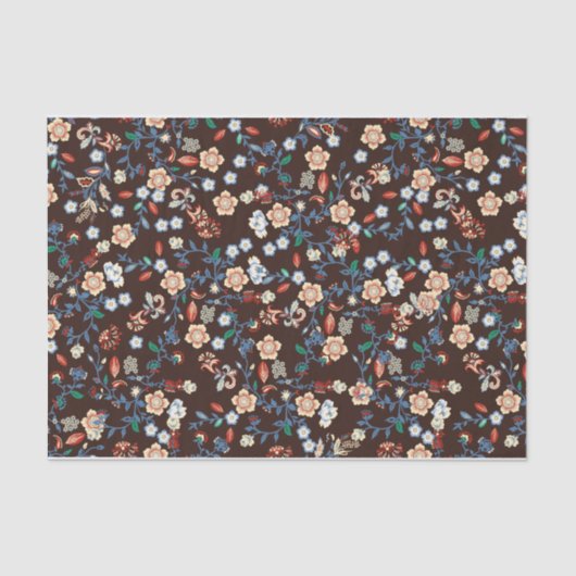 Papier Mousseline Beau papier de tissus floraux brillants (Recto)