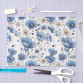 Papier Mousseline Beau papier Tissu bleu clair (Artisanat)