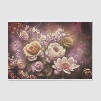 Papier Mousseline Beau papier tissu Motif à fleurs acrylique