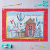 Papier Mousseline Beau Paysage Avec Personnaliser Snowman (Artisanat)