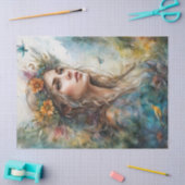 Papier Mousseline Beau Portrait Femme Découpage Meubles (Artisanat)