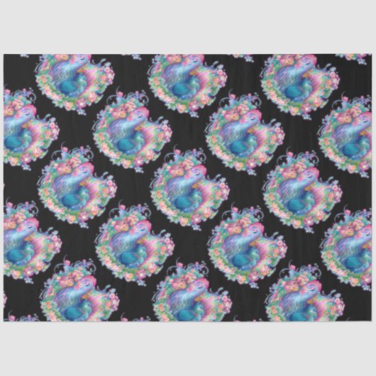 Papier Mousseline Beau poulet et fleurs (Recto)