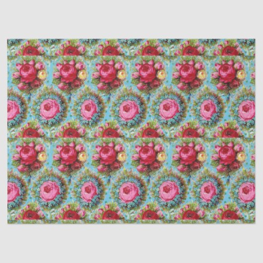 PAPIER MOUSSELINE BEAU ROSE ROSE ROUGE JAUNE EN BLEU (Recto)