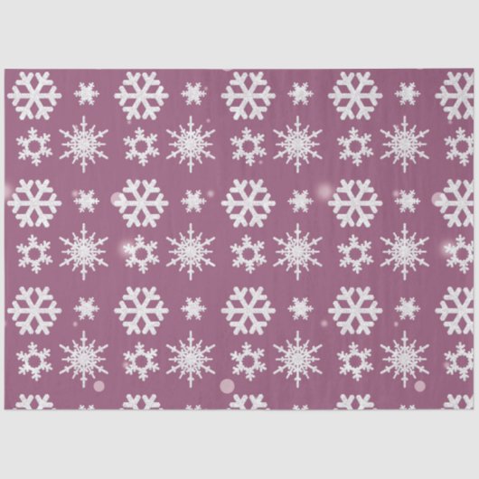 Papier Mousseline Beau Snowflakes blanc Violet Noël (Recto)
