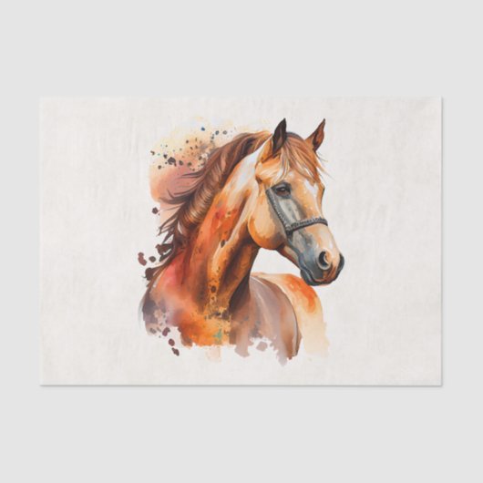 Papier Mousseline Beau Sorrel Horse Portrait (Recto)