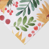 Papier Mousseline Beau tournesol et baies Aquarelle (Détail)