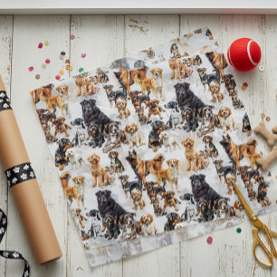 Papier Mousseline Beaucoup de chiens et un chat