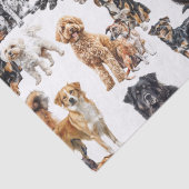 Papier Mousseline Beaucoup de chiens et un chat (Détail)