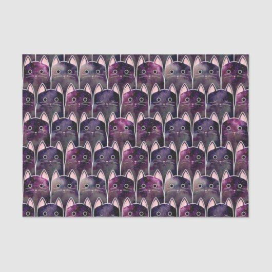 Papier Mousseline Beaucoup de Motif de chats galaxy (Recto)