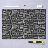 Papier Mousseline Beaucoup Merci Texte Blanc En Noir (Artisanat)