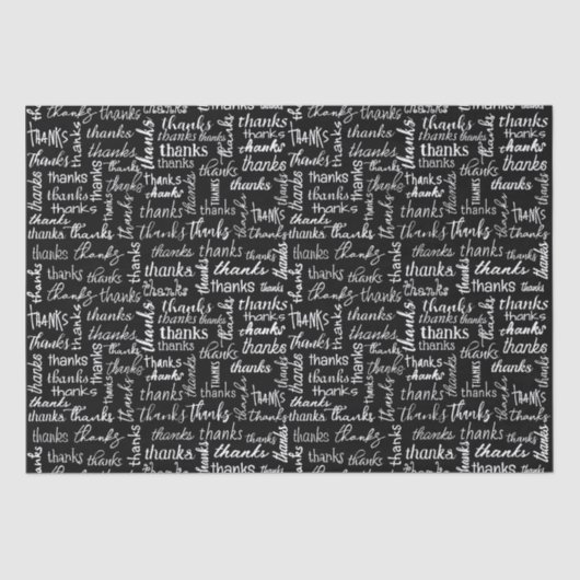 Papier Mousseline Beaucoup Merci Texte Blanc En Noir (Recto)