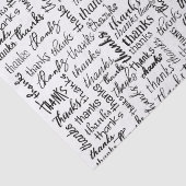 Papier Mousseline Beaucoup Merci Texte noir sur blanc (Détail)