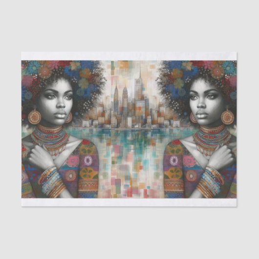 Papier Mousseline Beauté afro-américaine (Recto)