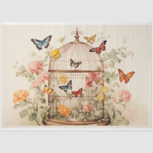 Papier Mousseline Beauté captivante : Découpage en cage d'oiseaux