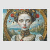 Papier Mousseline Beauté de porcelaine - Découpage - (Recto)