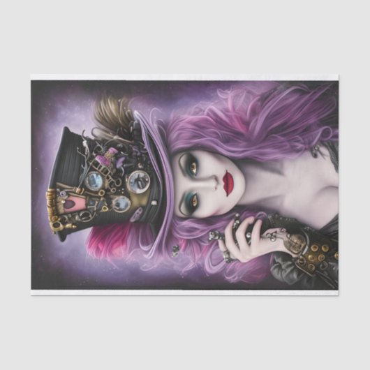 Papier Mousseline Beauté de Steampunk pourpre (Recto)